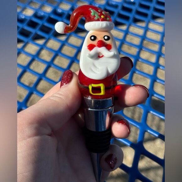 PIER 1 Bottle Stopper LED Light Up Santa Claus Changing Lights Christmas - Picture 5 of 11